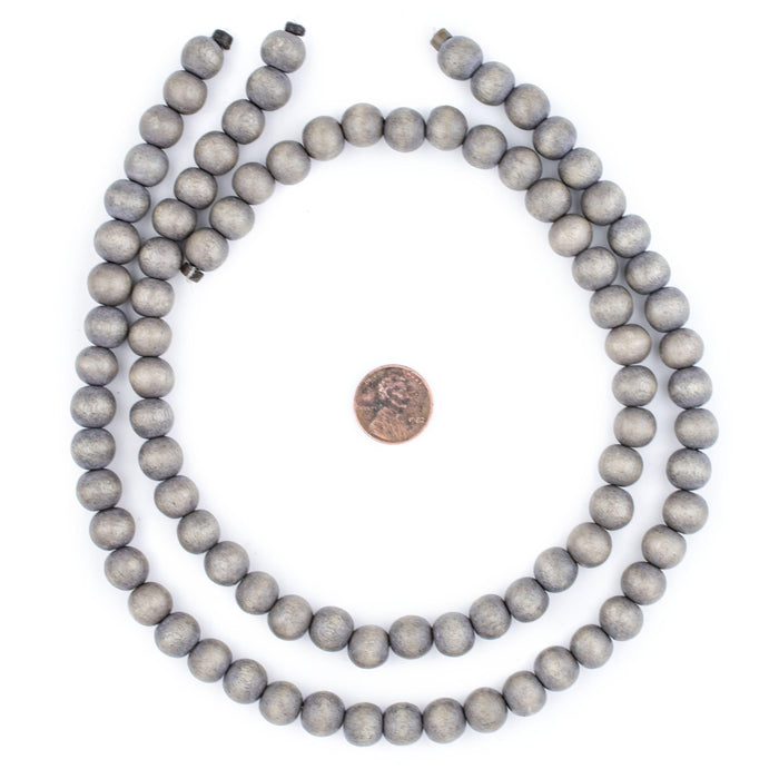 Grey Natural Wood Beads (10mm) - The Bead Chest