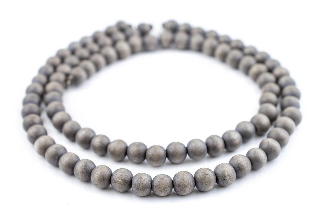 Grey Natural Wood Beads (10mm) - The Bead Chest