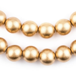 Gold Natural Wood Beads (16mm)