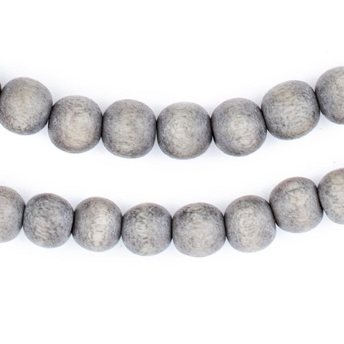 Grey Natural Wood Beads (8mm) - The Bead Chest