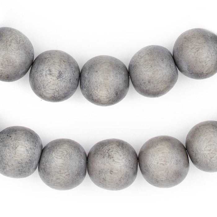 Grey Natural Wood Beads (16mm) — The Bead Chest