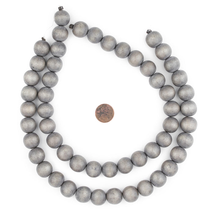 Grey Natural Wood Beads (16mm) - The Bead Chest