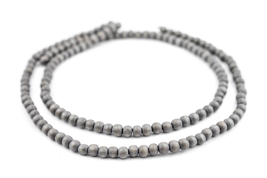 Grey Natural Wood Beads (6mm) - The Bead Chest