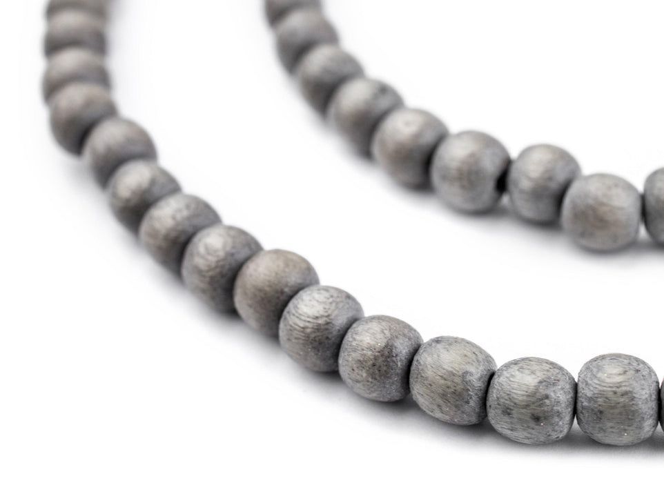 Grey Natural Wood Beads (6mm) - The Bead Chest