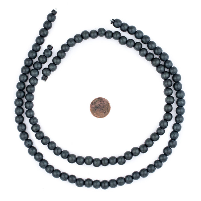 Charcoal Natural Wood Beads (8mm) - The Bead Chest
