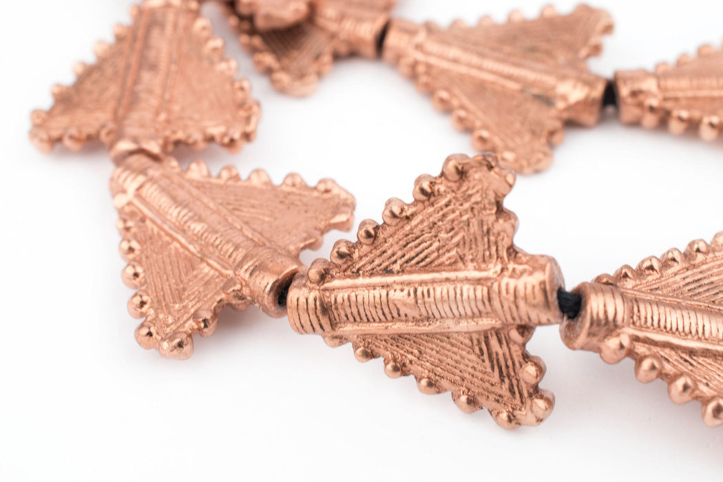 Copper Triangular Baule Beads (27x26mm) - The Bead Chest