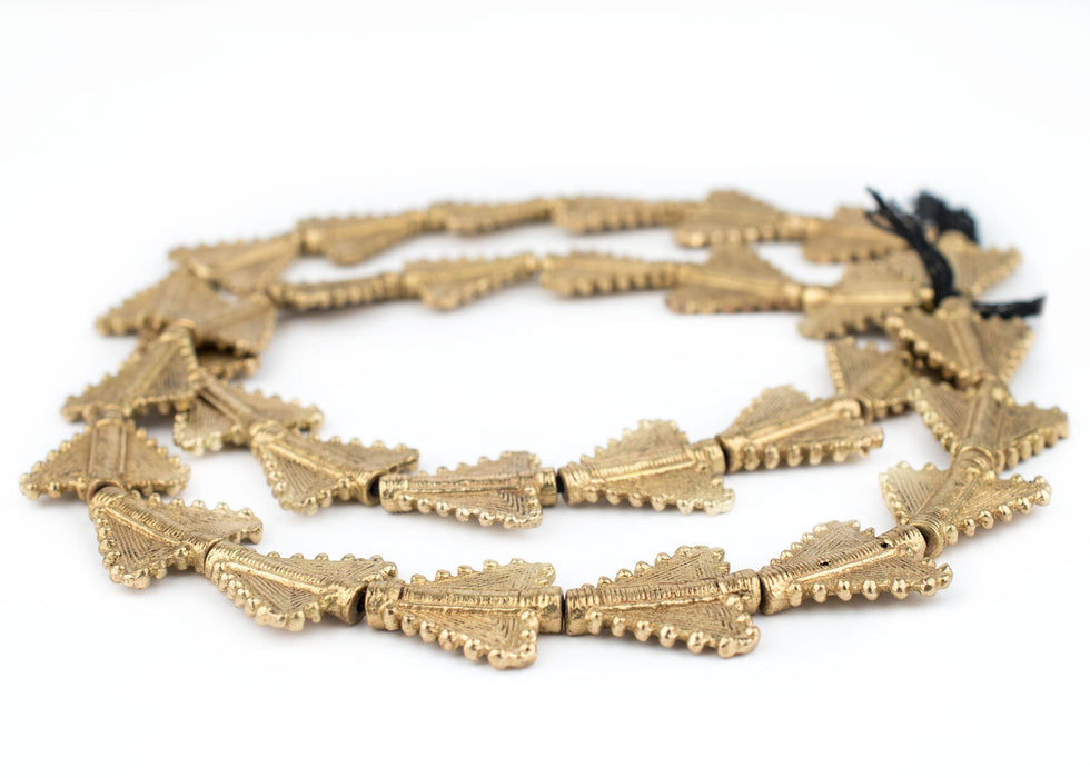 Brass Triangular Baule Beads (27x26mm) - The Bead Chest