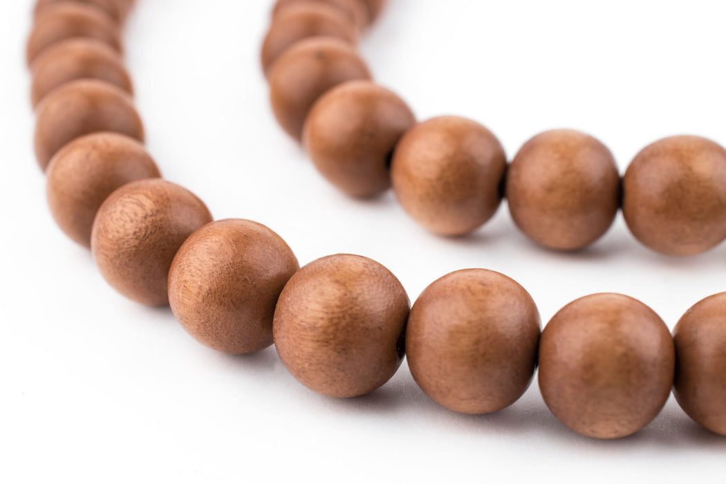 Light Brown Natural Wood Beads (10mm) - The Bead Chest