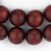 Cherry Red Round Natural Wood Beads (20mm)