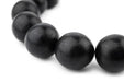 Black Round Natural Wood Beads (20mm) - The Bead Chest