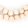 Cream Round Natural Wood Beads (8mm)
