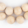 Cream Round Natural Wood Beads (20mm)