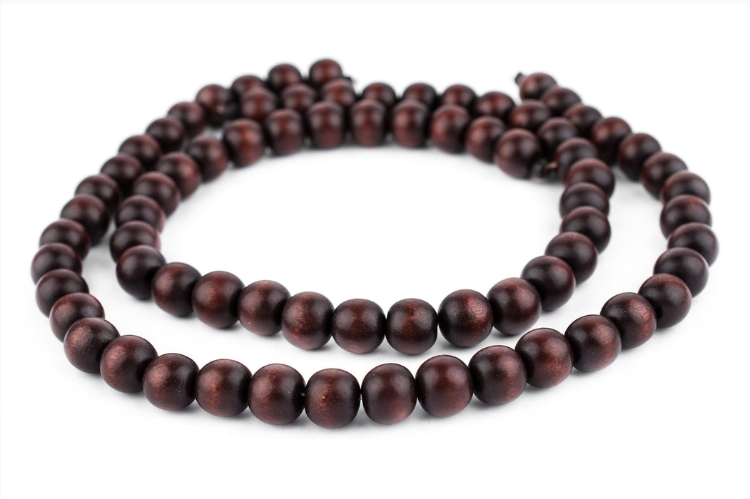 Dark Brown Round Natural Wood Beads (12mm) — The Bead Chest