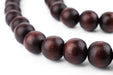 Dark Brown Round Natural Wood Beads (12mm) - The Bead Chest