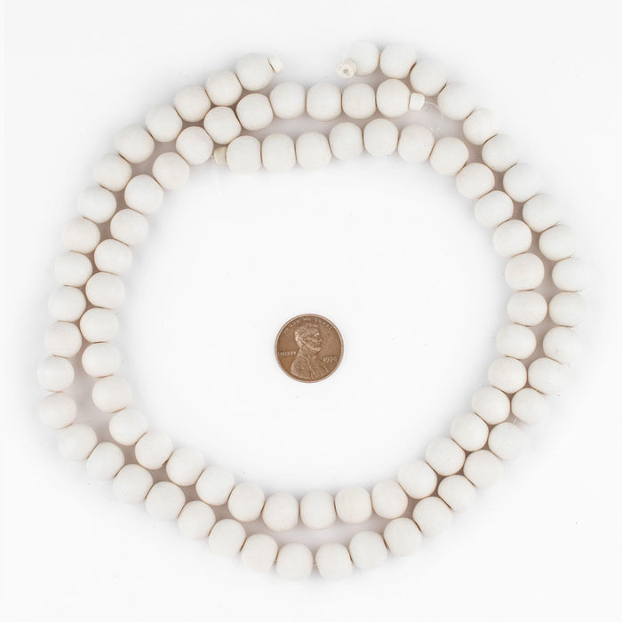 White Round Natural Wood Beads (10mm) - The Bead Chest