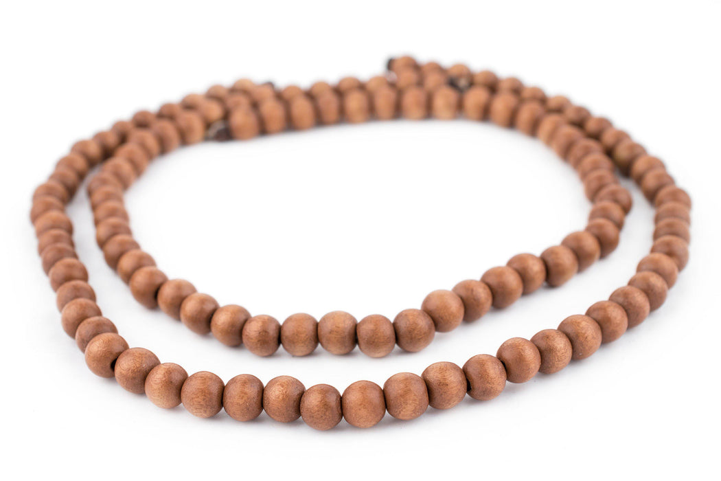Light Brown Natural Wood Beads (8mm) - The Bead Chest