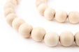 Cream Round Natural Wood Beads (12mm) - The Bead Chest