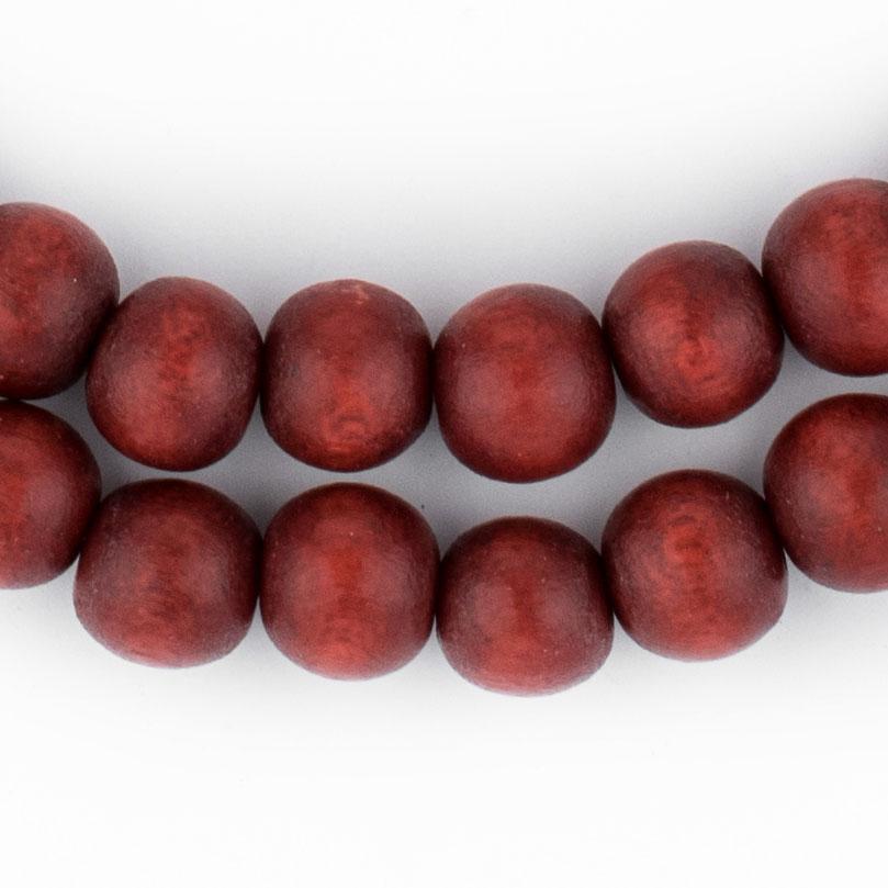 Thebeadchest 8mm Natural Round Wood Beads, Wooden Beads Loose Wood Spacer Beads for DIY Jewelry Making, 4 Sizes (8mm, 10mm, 12mm, 20mm) - Red - Cherry