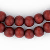 Cherry Red Round Natural Wood Beads (8mm)
