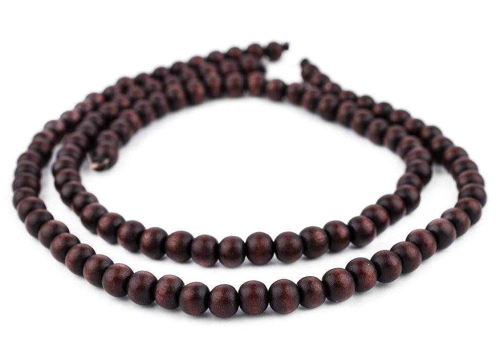 Dark Brown Round Natural Wood Beads (8mm) - The Bead Chest