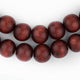 Cherry Red Round Natural Wood Beads (10mm)