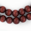 Cherry Red Round Natural Wood Beads (10mm)