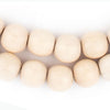 Cream Round Natural Wood Beads (10mm)
