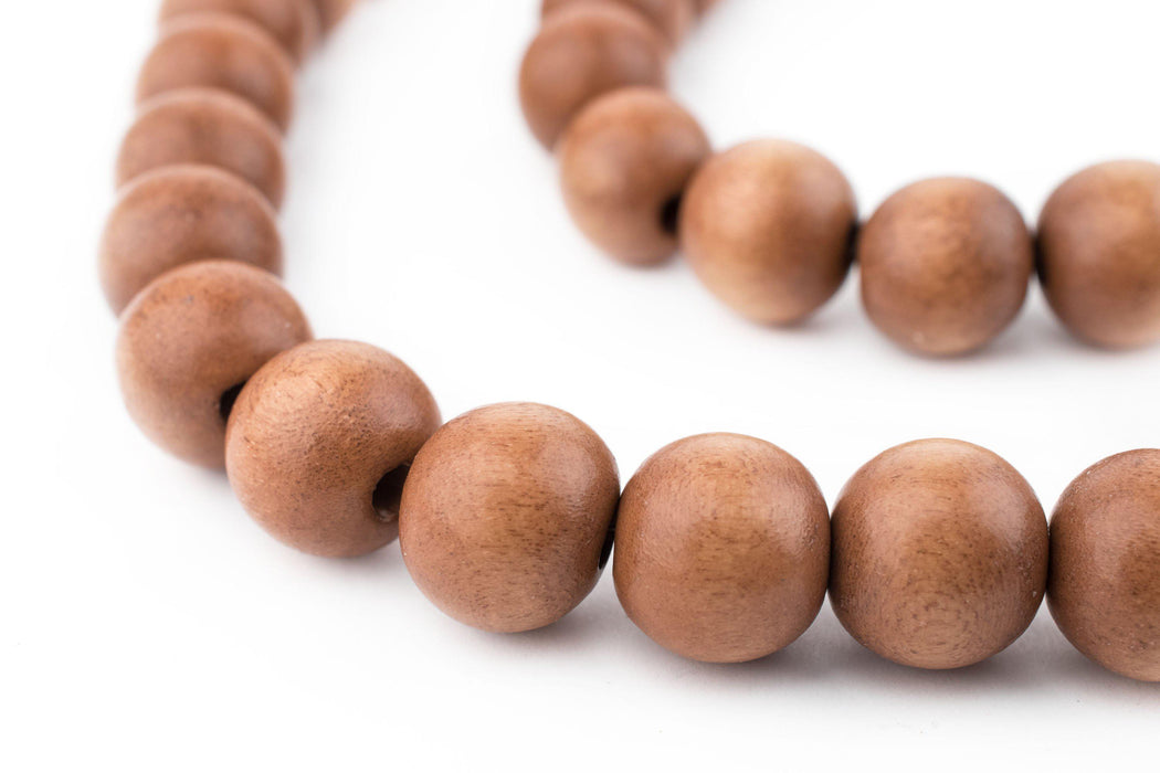Light Brown Natural Wood Beads (12mm) - The Bead Chest