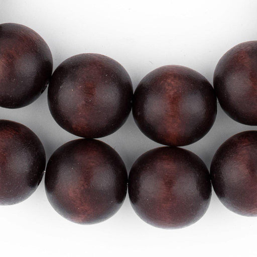 Dark Brown Round Natural Wood Beads (20mm) - The Bead Chest