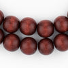 Cherry Red Round Natural Wood Beads (12mm)