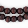 Dark Brown Round Natural Wood Beads (10mm)