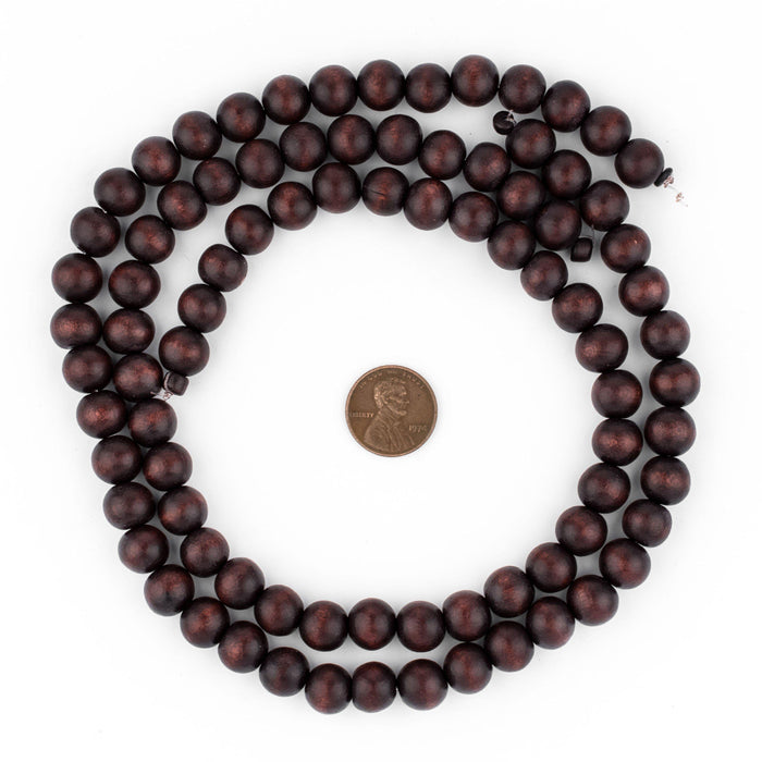 Dark Brown Round Natural Wood Beads (10mm) - The Bead Chest