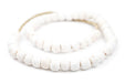 White Round Sandcast Beads (14mm) - The Bead Chest