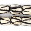 Diagonal Stripe Batik Bone Beads (Barrel)