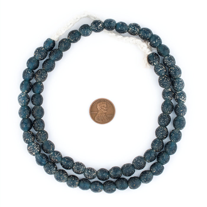 Dark Blue Ancient Style Java Glass Beads (9mm) - The Bead Chest
