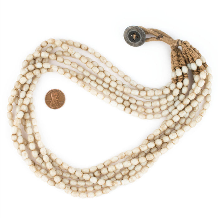 Cream White Naga Bead Necklace - The Bead Chest