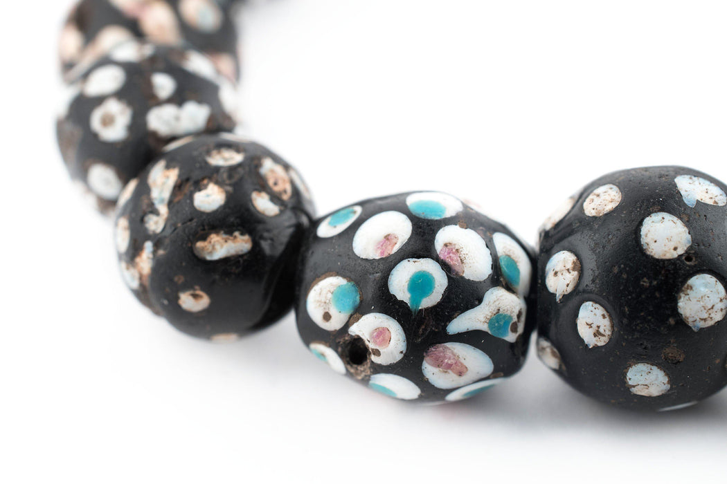 Black Antique Venetian Skunk Beads (Stretch Bracelet) - The Bead Chest