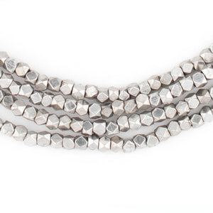 Silver Faceted Diamond Cut Beads (3mm)