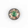 Bright Green Round Inlaid Afghan Brass Bead Pendant (36x28mm)