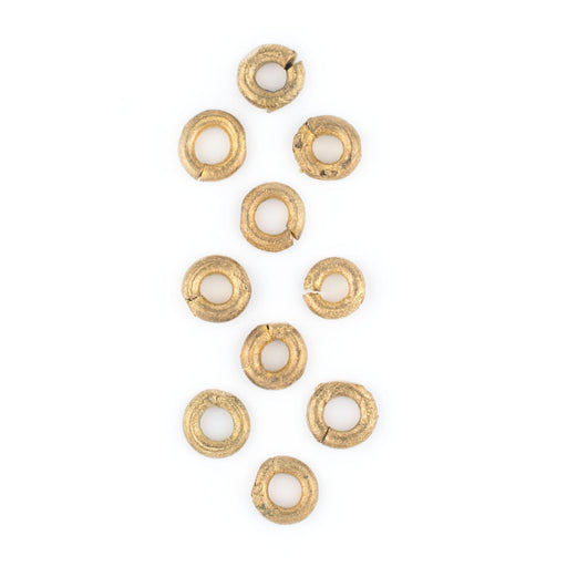 Ghana Brass Donut Beads (11mm)(Set of 10)