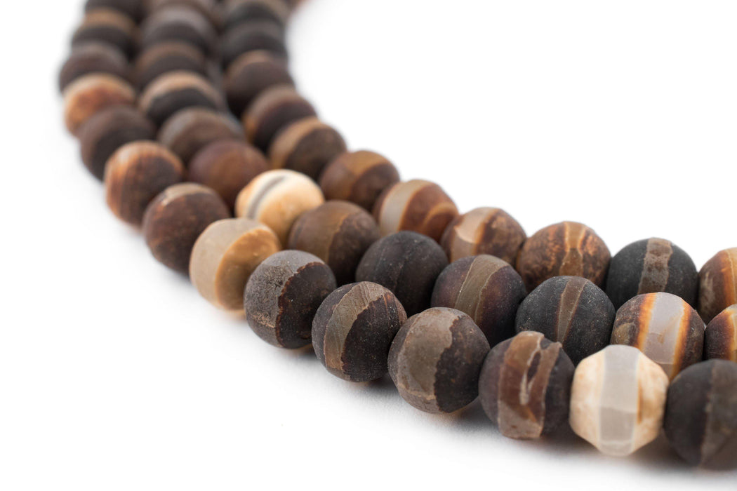 Striped-Sphere Tibetan Agate Beads (6mm) - The Bead Chest