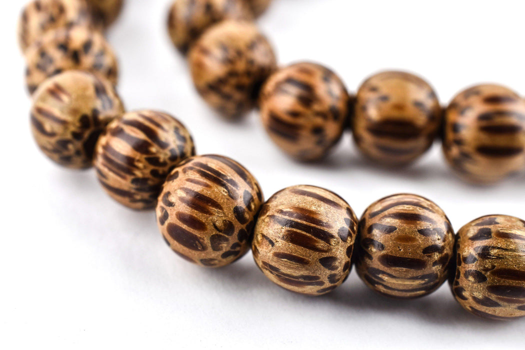 Round Natural Palm Wood Beads (8mm) - The Bead Chest
