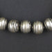 Striped Ethiopian White Metal Round Beads (15x16mm) - The Bead Chest