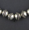 Ethiopian Artisanal White Metal Bicone Beads (15x19mm)