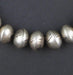 Slant Stripe Ethiopian White Metal Bicone Beads (12x17mm) - The Bead Chest