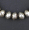 Slant Stripe Ethiopian White Metal Bicone Beads (12x17mm)
