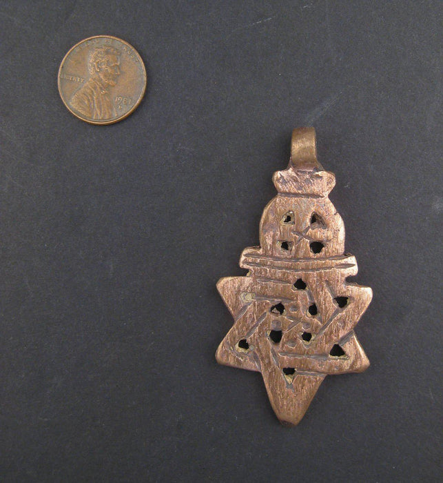 Ethiopian Copper Falasha Star of David (Large) - The Bead Chest