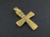 Brass Engraved Ethiopian Cross Pendant (Circle & Stripe)