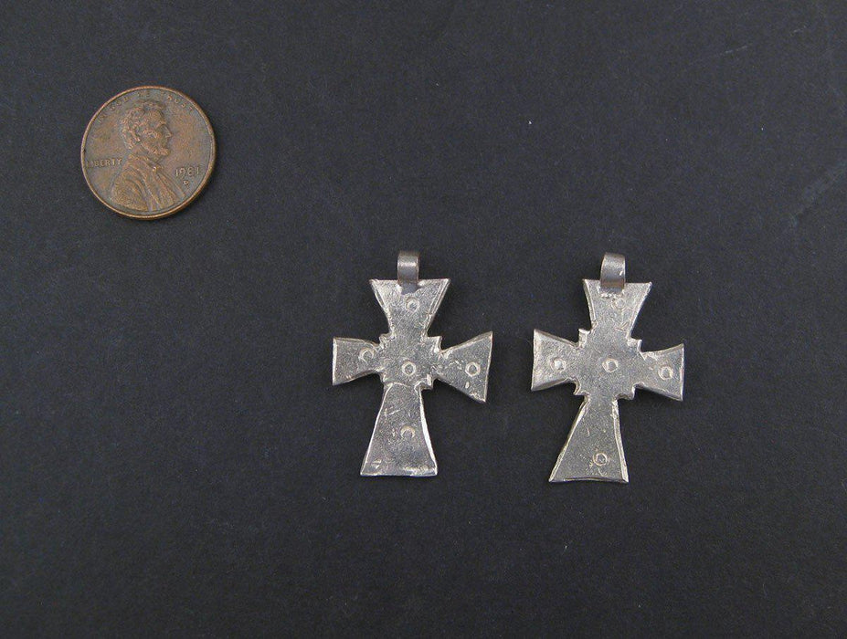 Stamped Ethiopian Silver Miniature Cross (Set of 2) - The Bead Chest