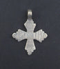 Fancy Patterned Ethiopian Silver Cross Pendant